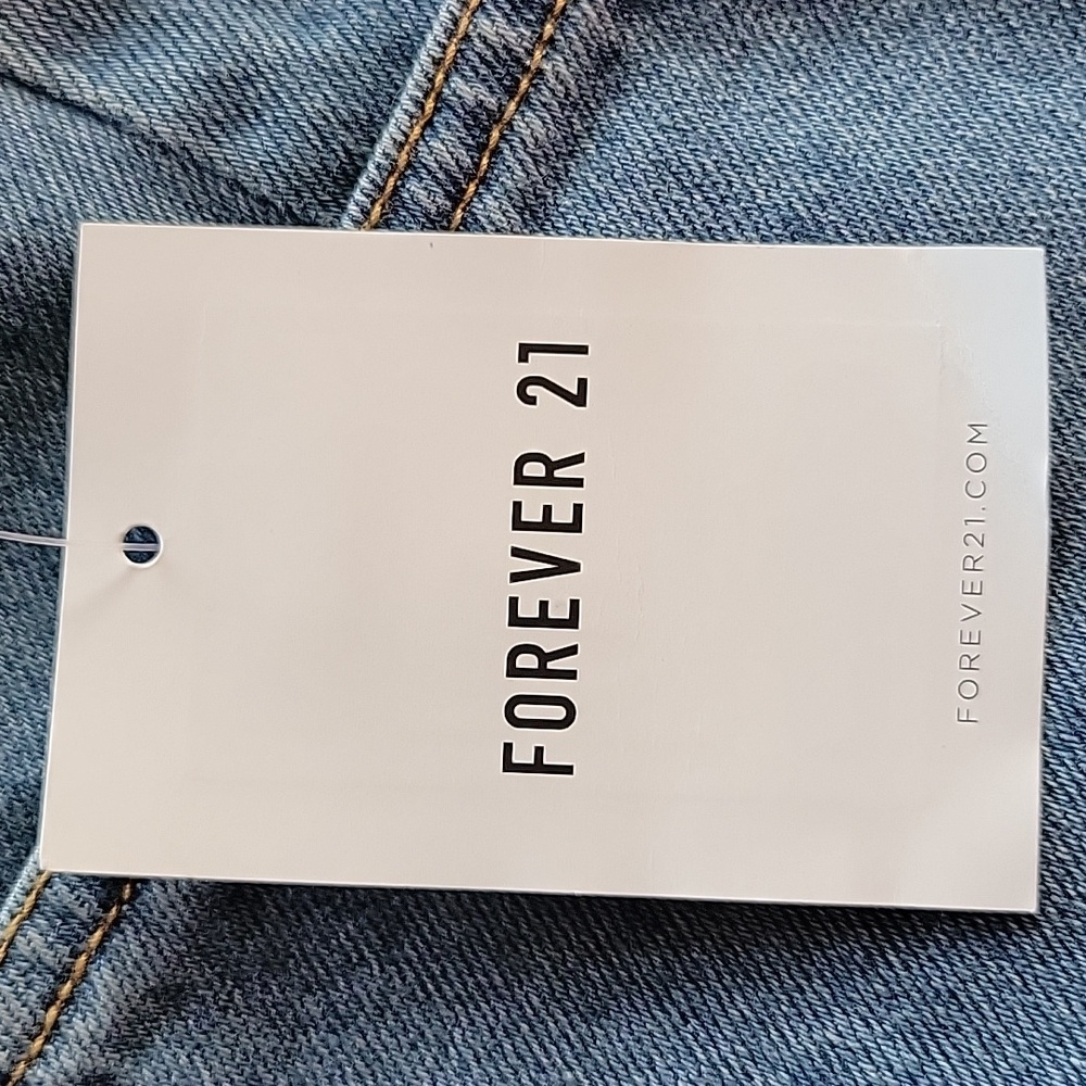 Forever 21 Wide Leg Cargo Jeans Light Wash Size 27 - Picture 13 of 14